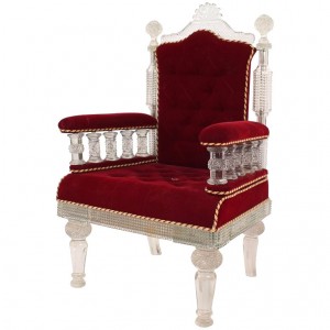 Anglo indian crystal red velvet chair 1