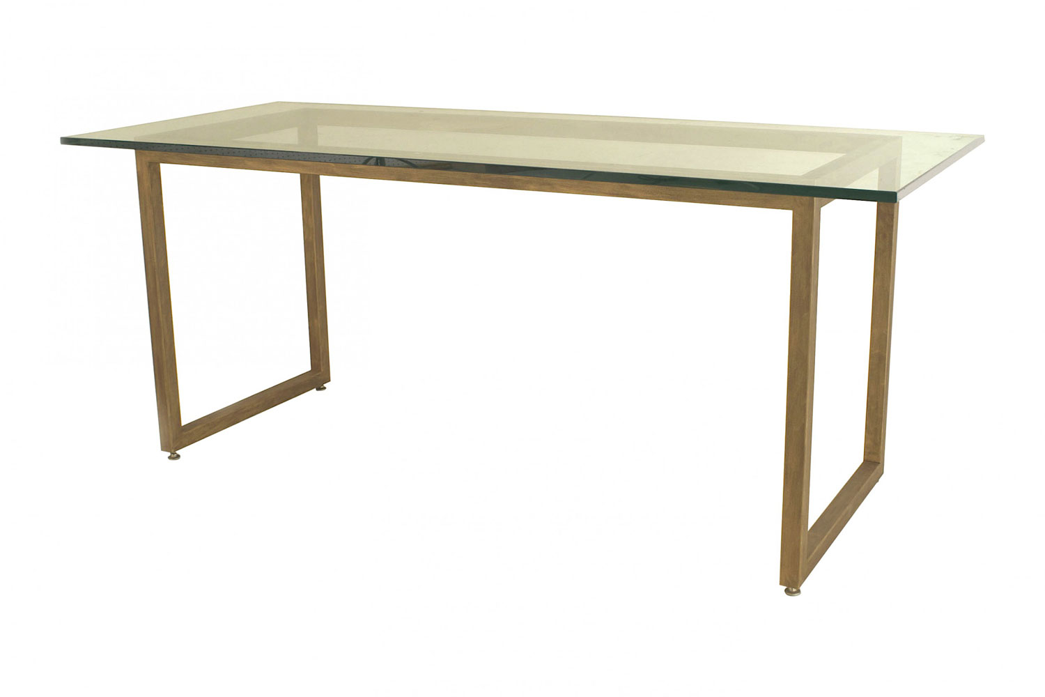 American mid century modern gilt and glass dining table