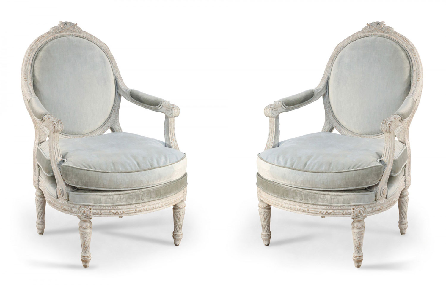 Seating armchair pair italian neo classic painted grl4920