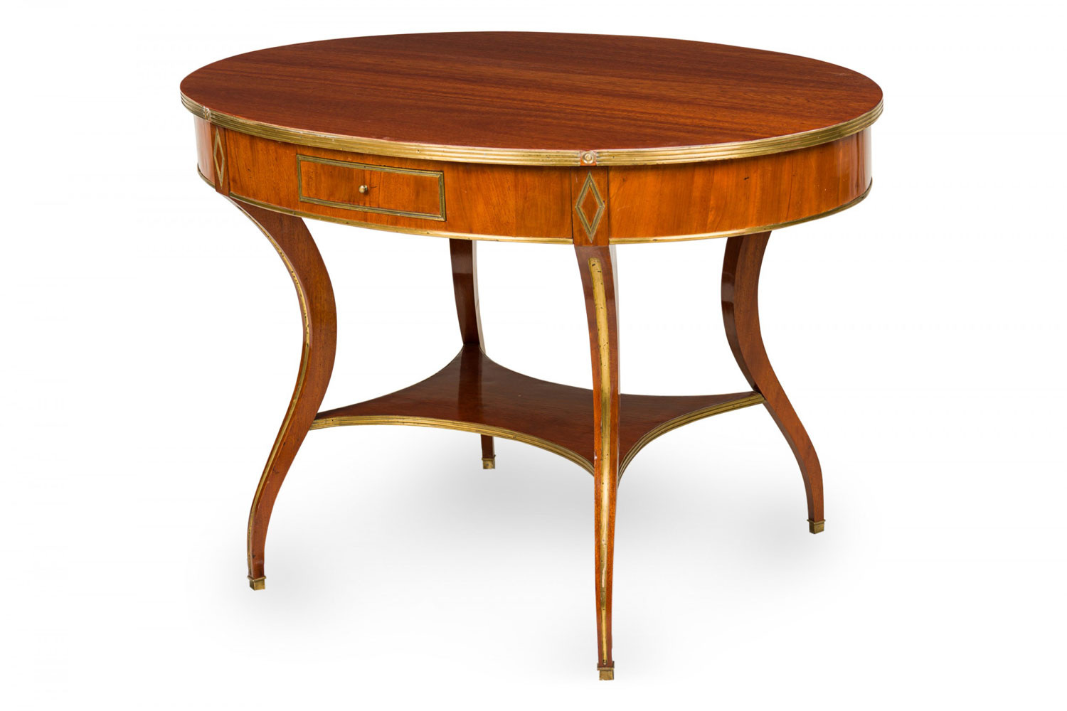 Russian neoclassic brass mahogany center table