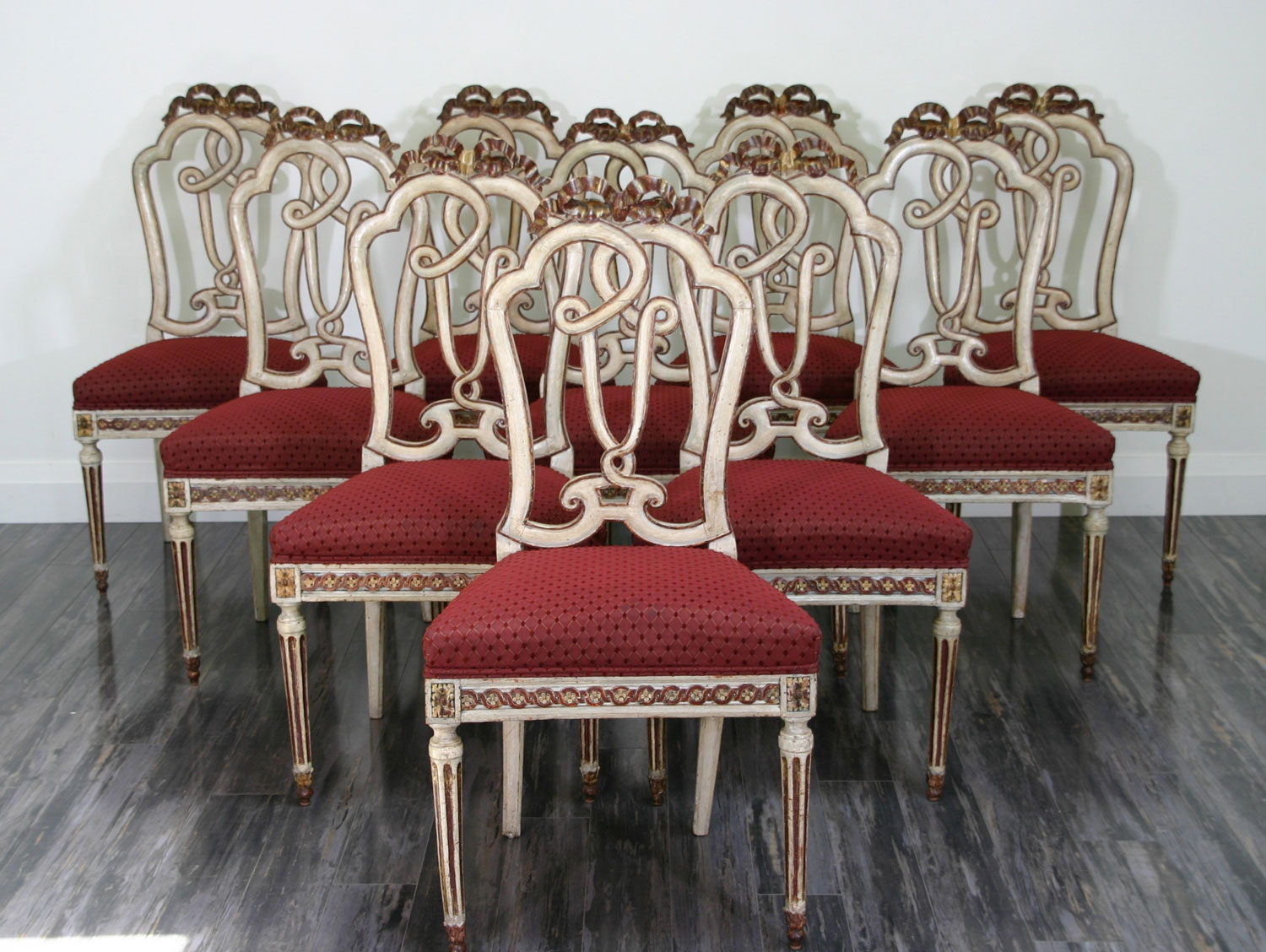 Italian venetian painted side chairs