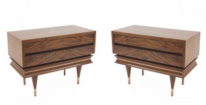 Italian post war walnut end tables