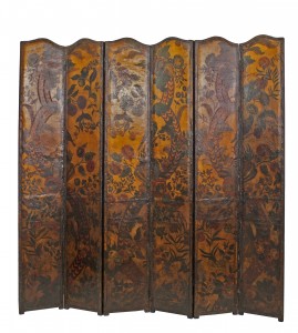 Renaissance leather 6 fold screen