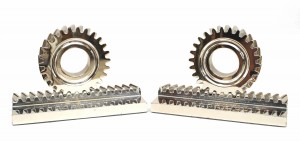 Pair of mid century chrome gear bookends