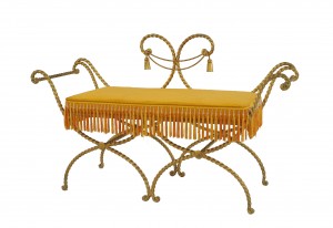 Rope and tassel gilt loveseat