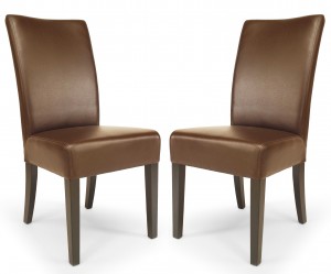 Mid century brown parsons side chairs 1
