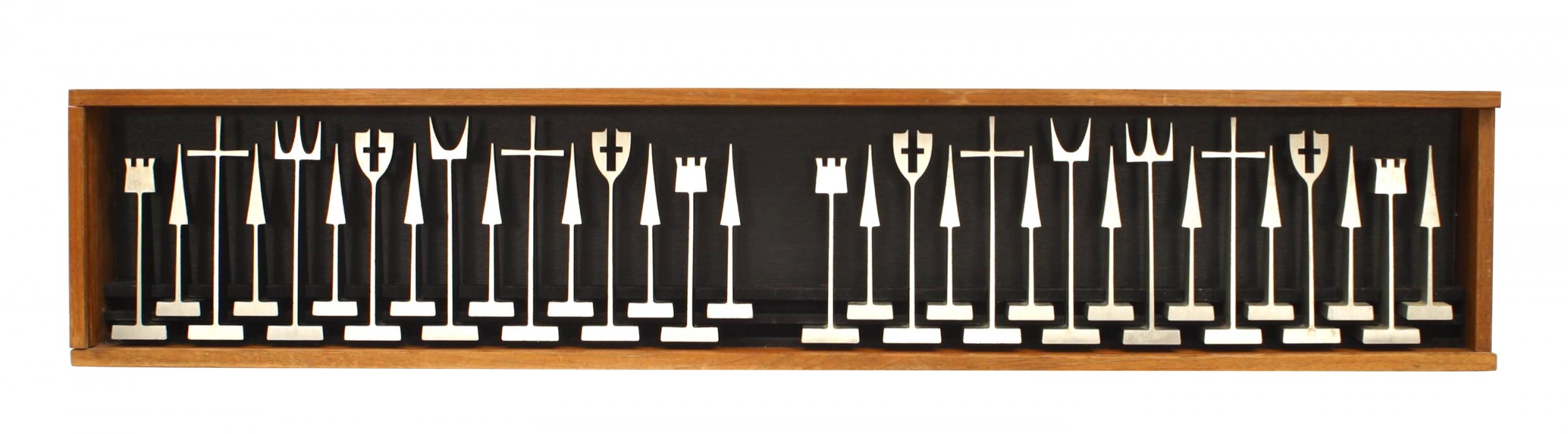 Mid century modern aluminum chess set