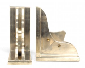 Pair american mid century modern aluminum bookends