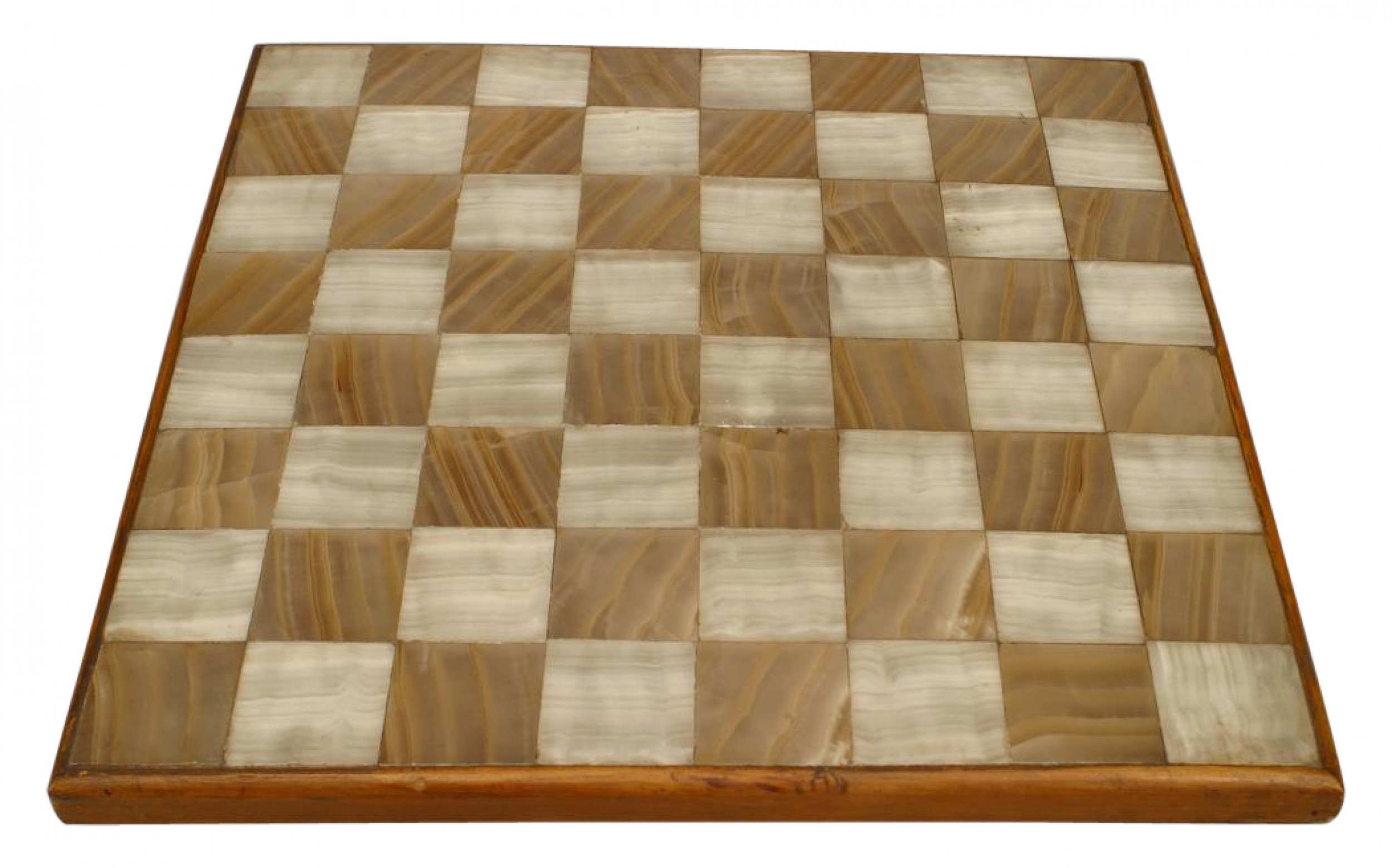 Mid century onyx inlay chess board