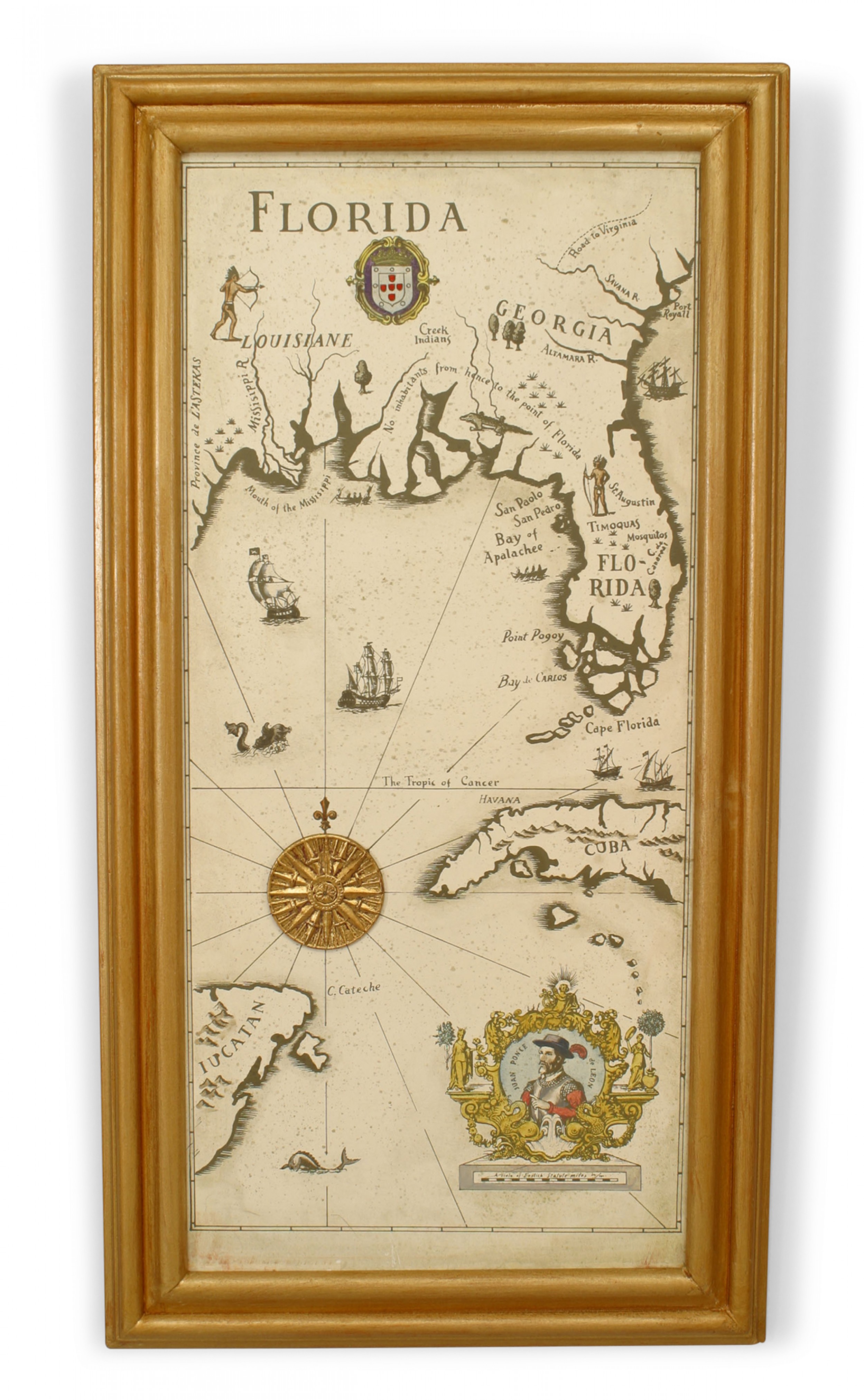 Mid century modern florida gulf coast map