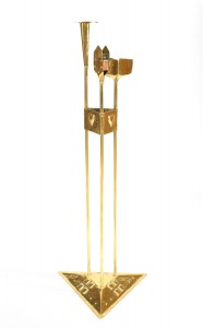 American arts crafts brass smoking stand 1