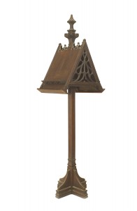 English gothic revival oak duet stand