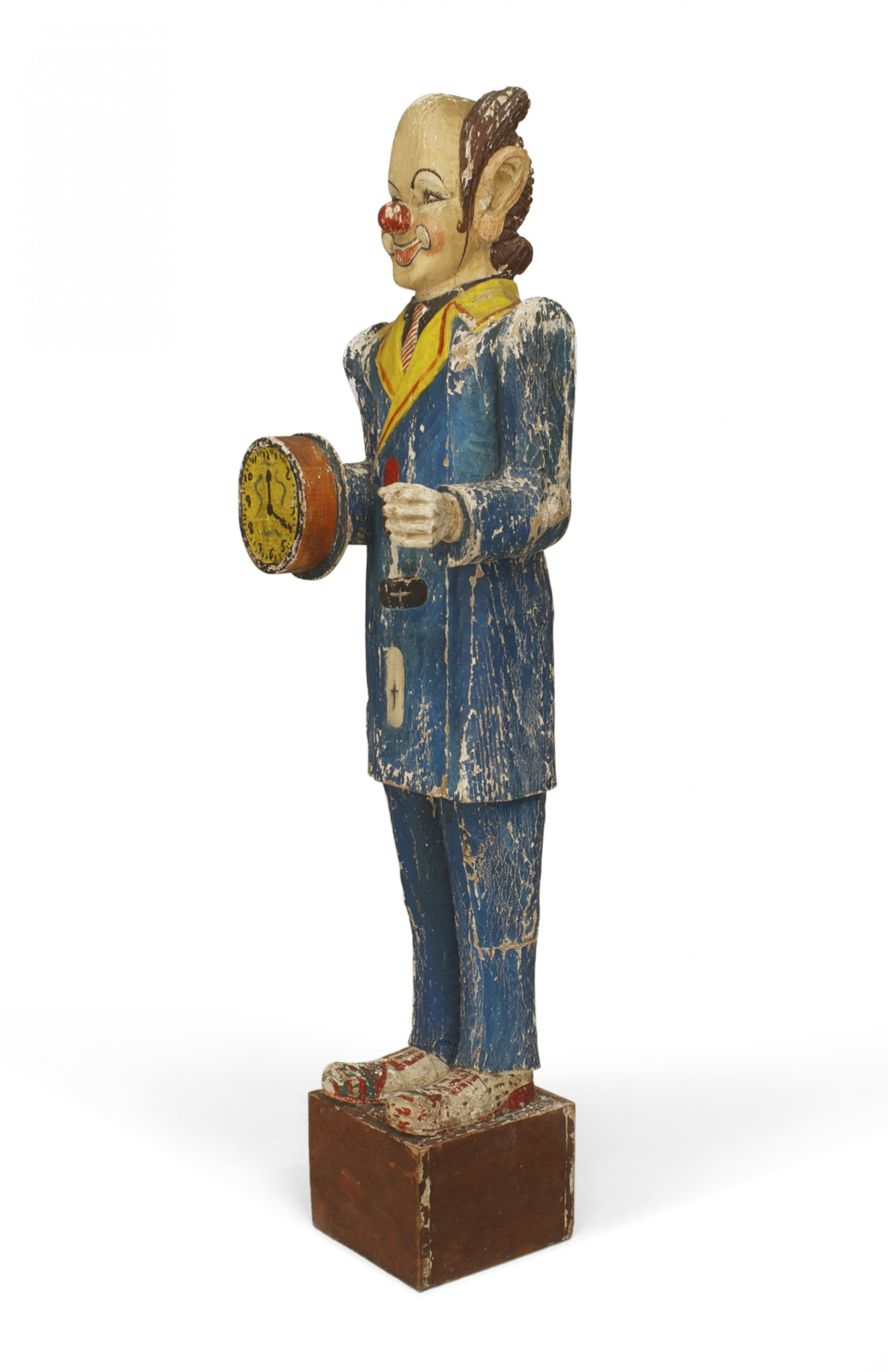 American country carved wooden clown