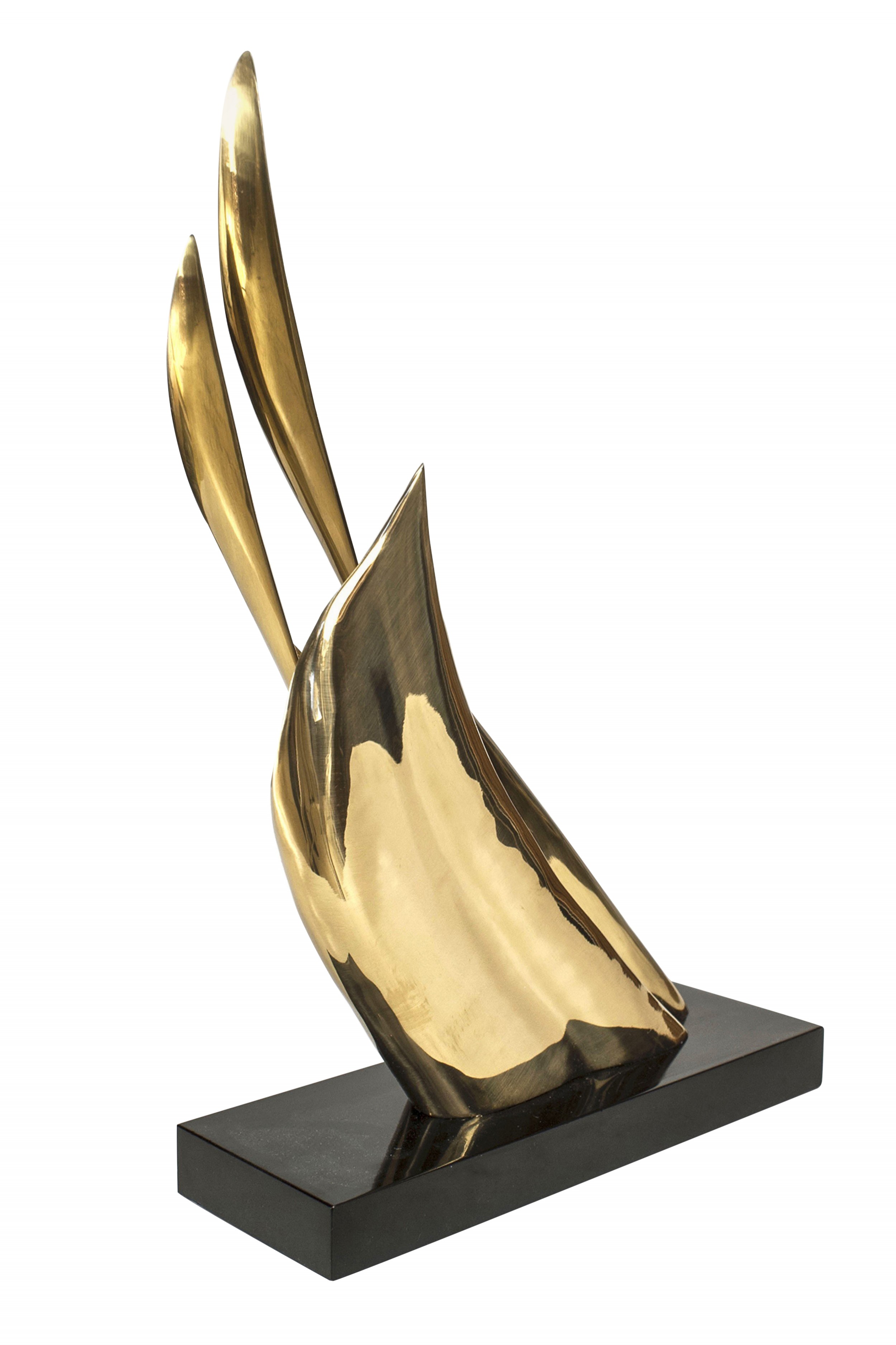 Post war brass feather sculpture