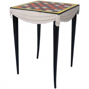 Contemporary painted checkerboard chess game table 1