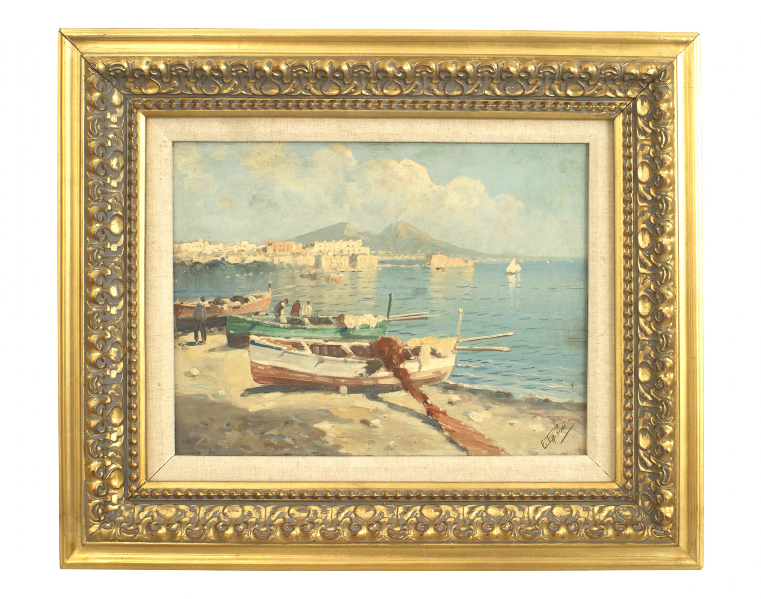 Italian impressionist seascape painting