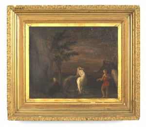 Italian neo classic landscape with horses