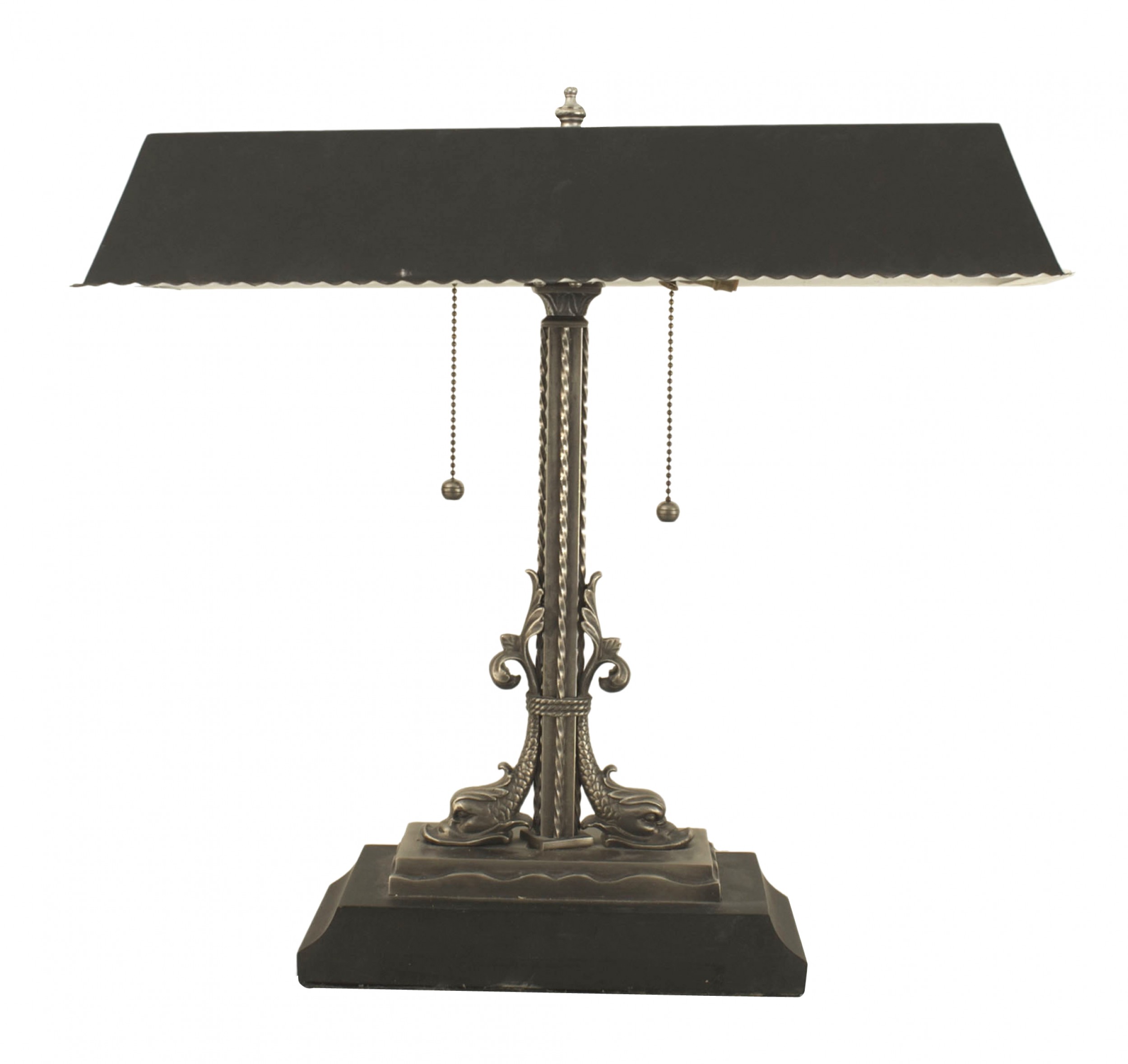 Hollywood regency style pewter and tole table lamp