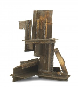 Mid century modern brutalist steel sculpture