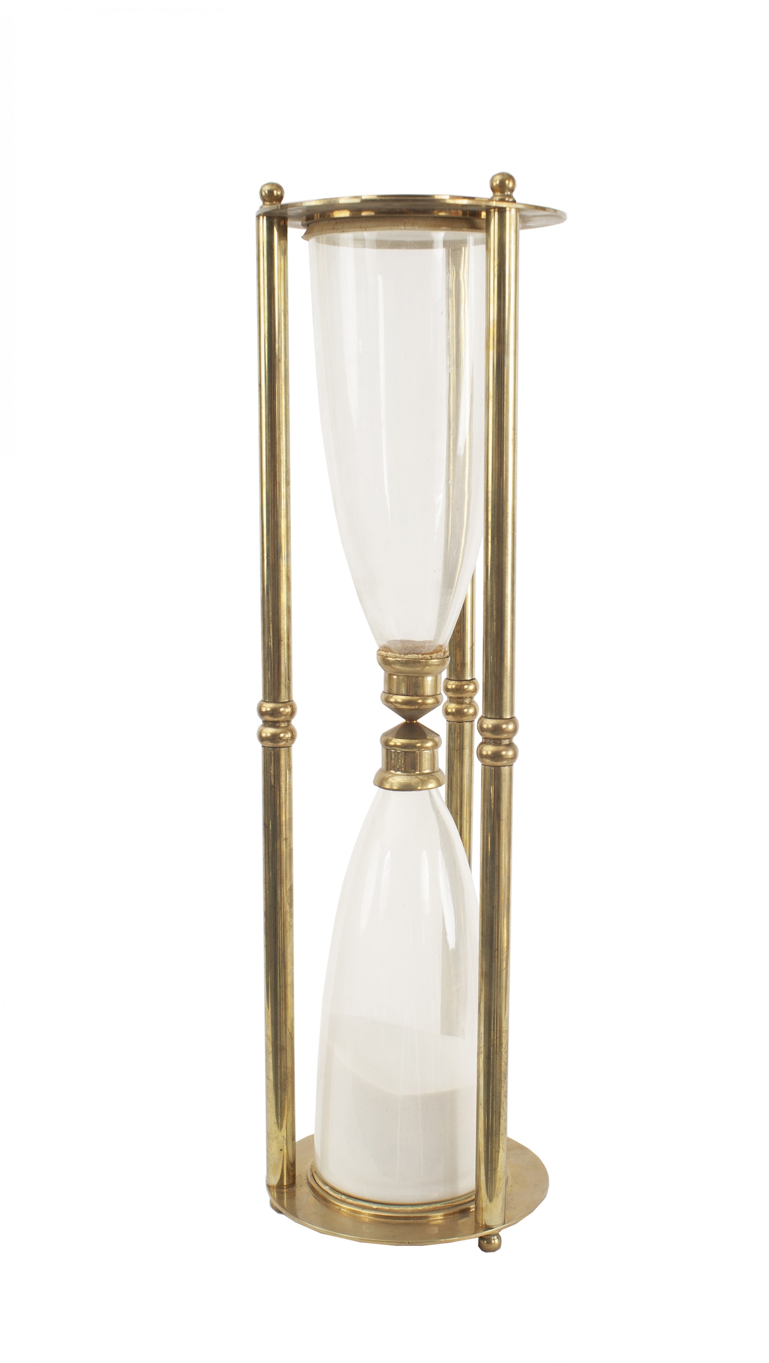 Mid century large brass hourglass