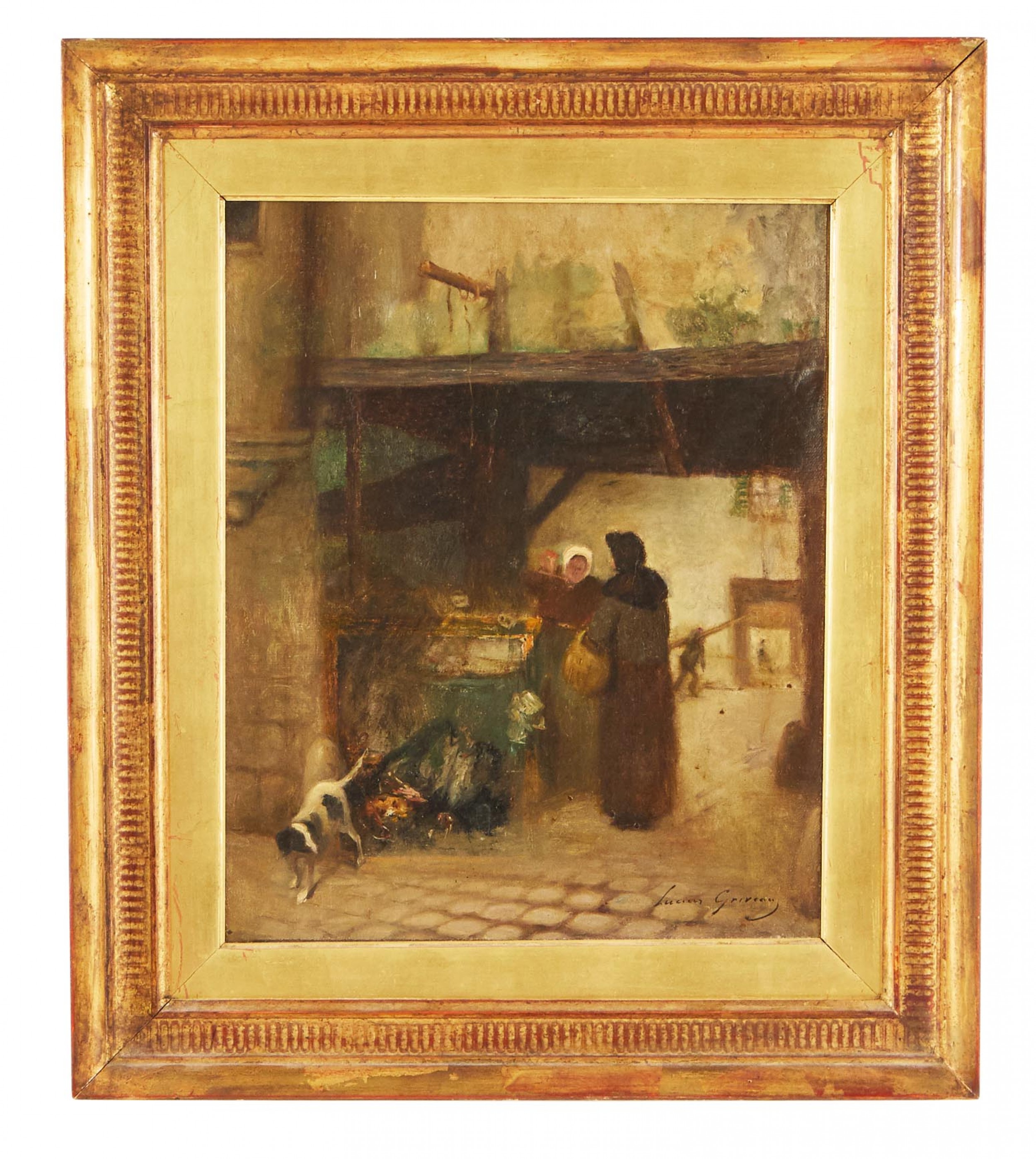 Townscape 19th century oil painting