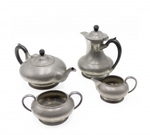 4 piece english pewter tea set