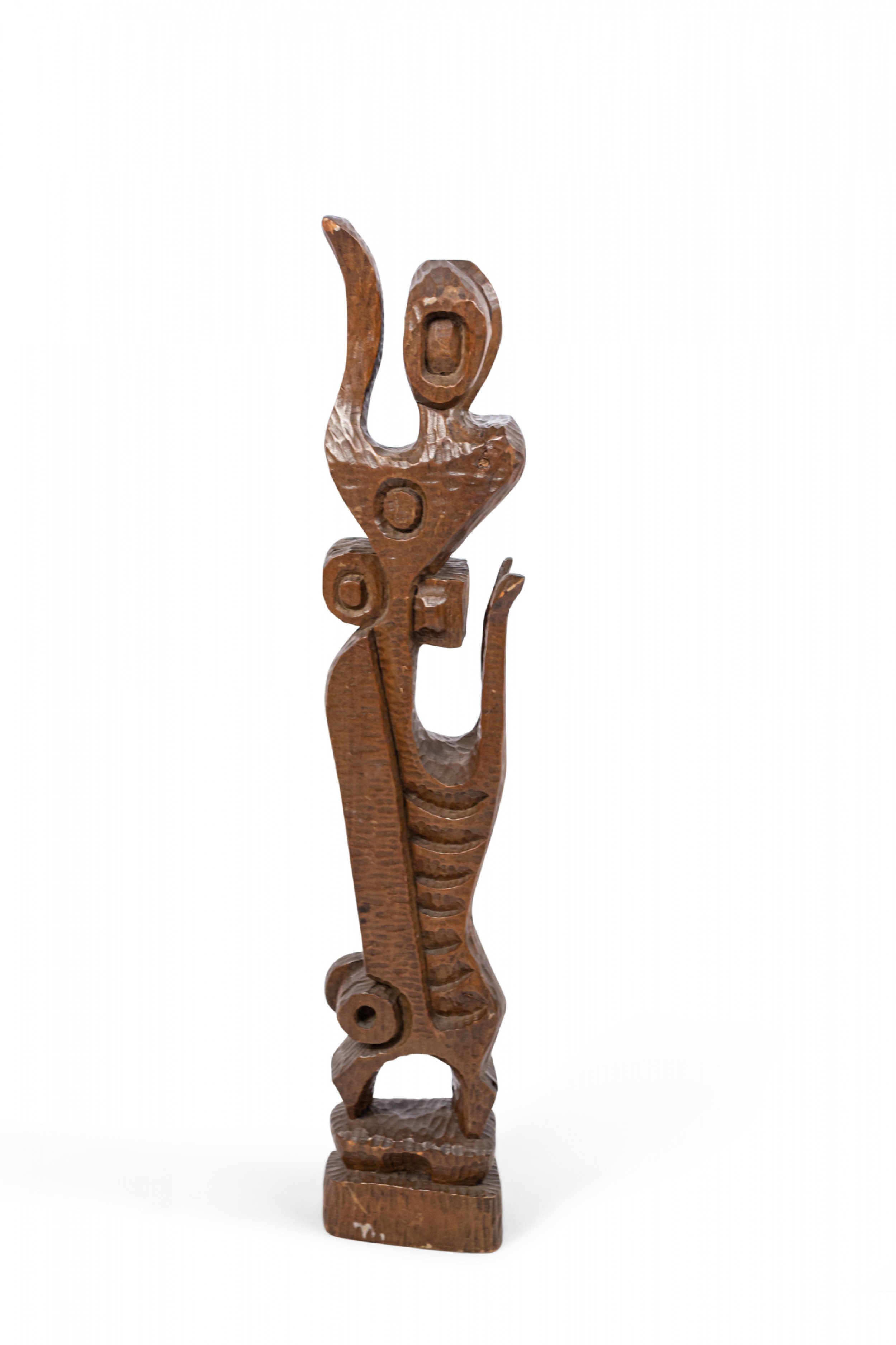 Contemporary carved wood figural sculpture