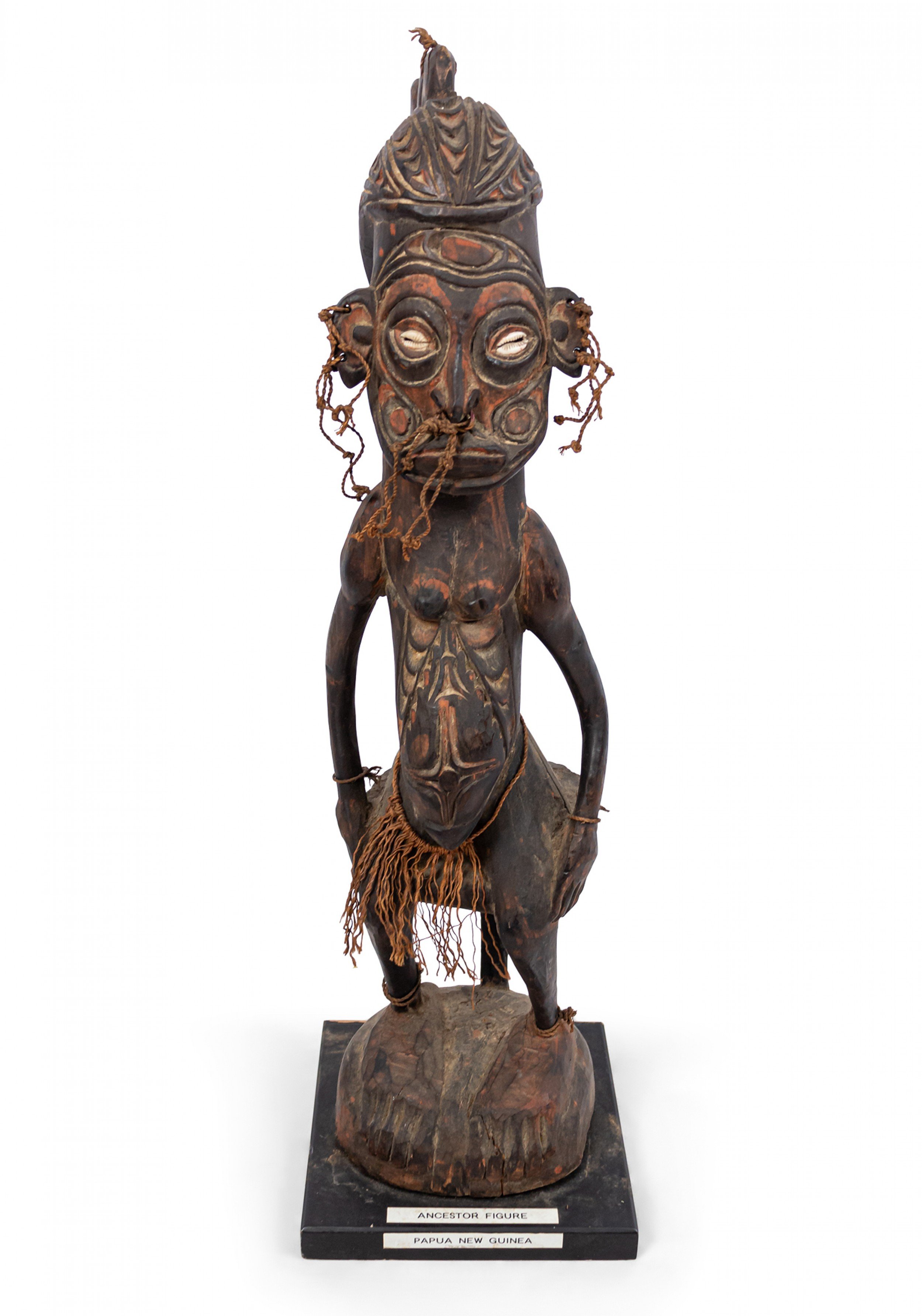 Papua new guinean polychromed carved figure