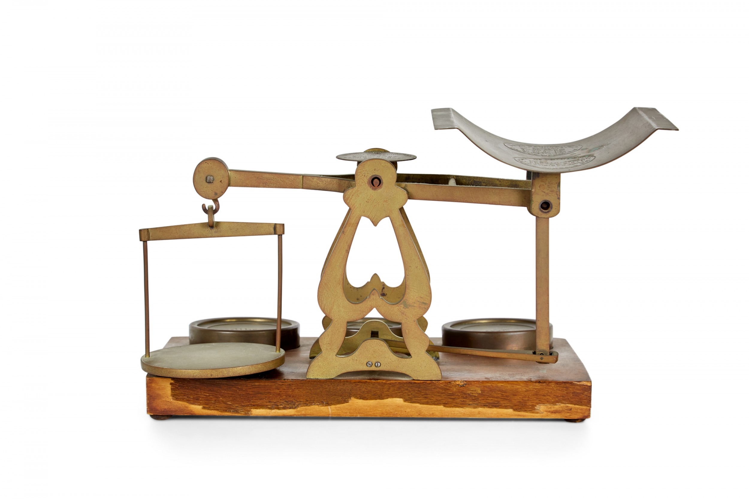 English victorian postal scales with brass weights