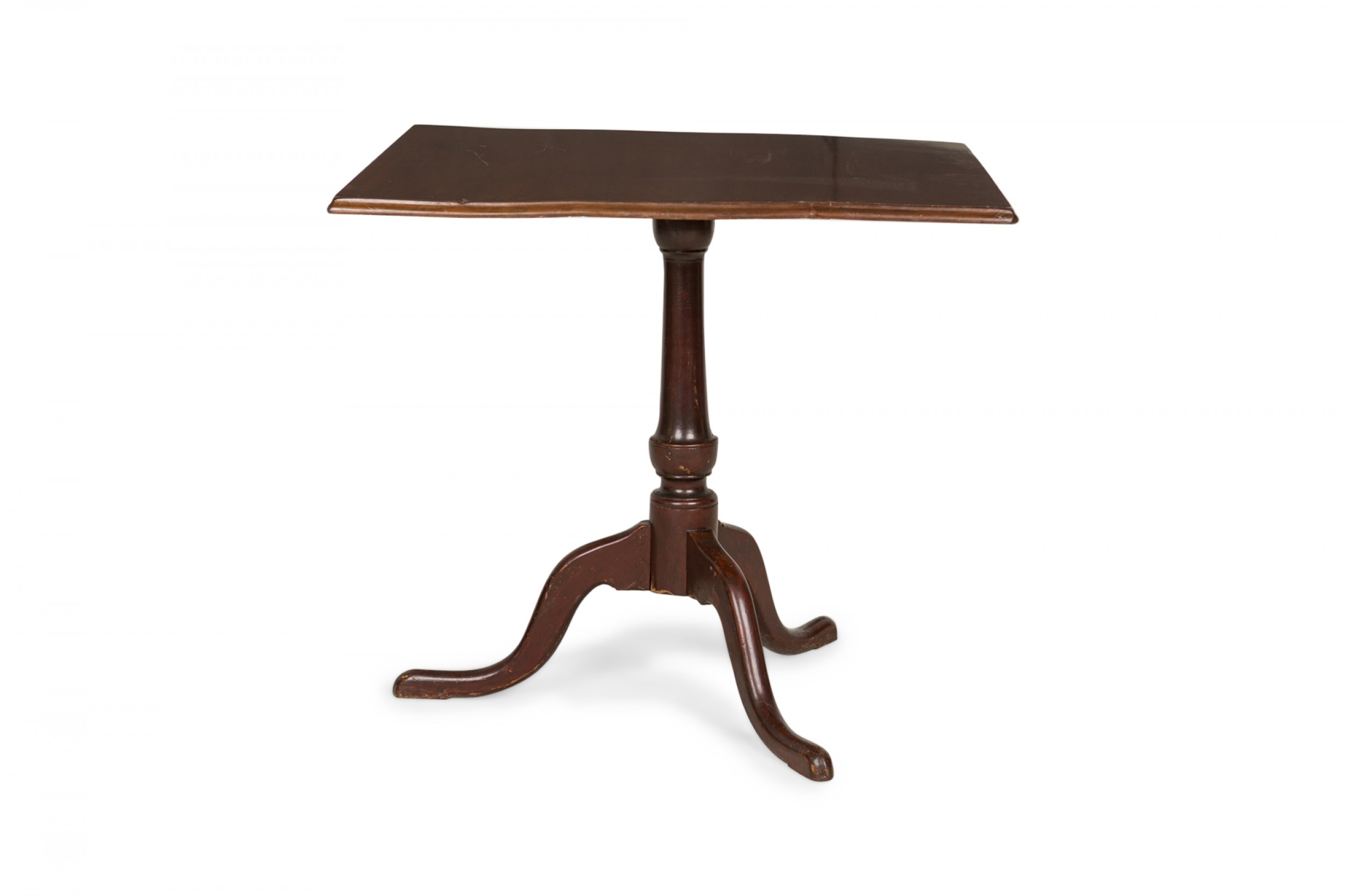 English Queen Anne Style Mahogany Square Tilt Top Center Table