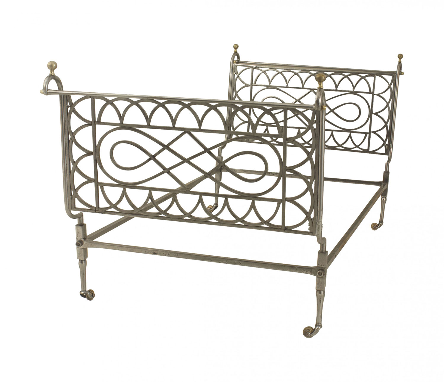 French empire style steel and brass daybed