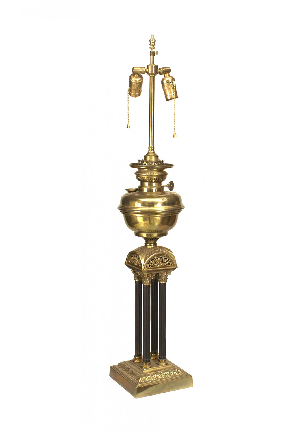 English victorian brass table lamp