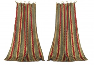 French victorian damask striped drapes 1