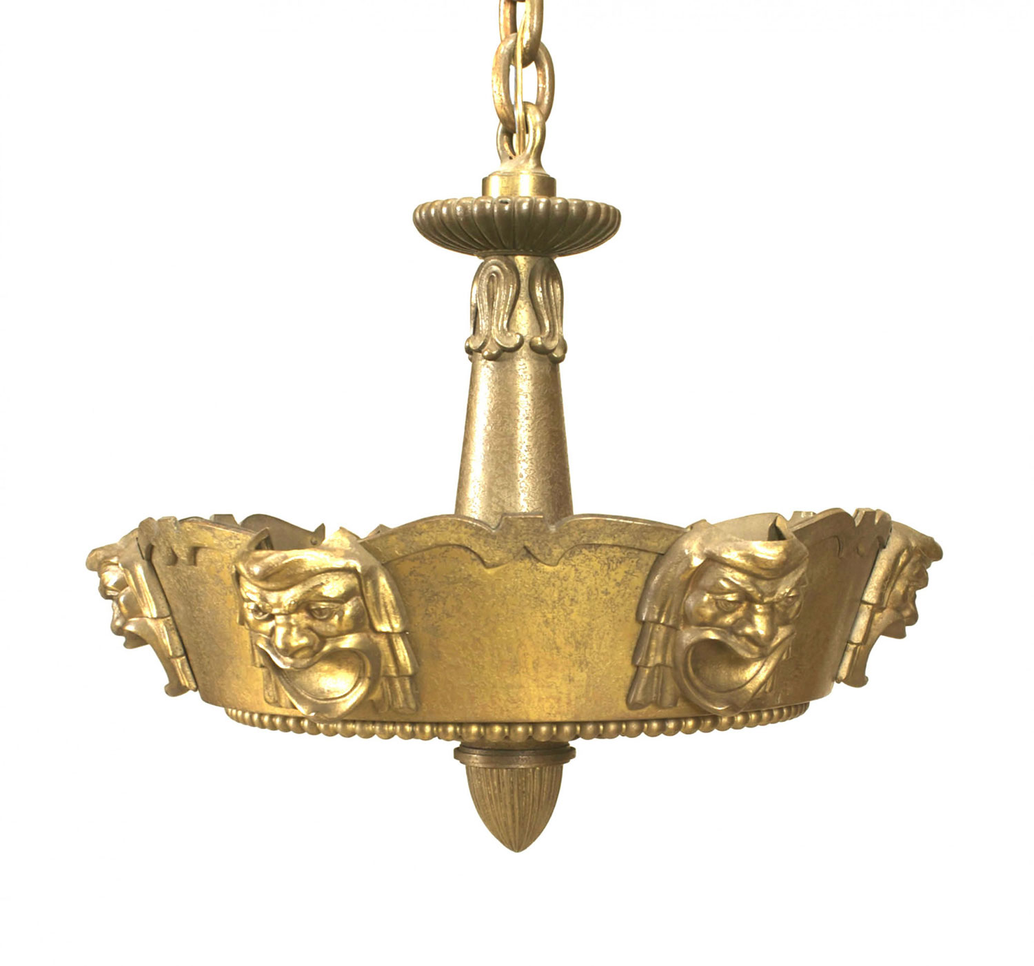 American bronze comedy tragedy chandelier