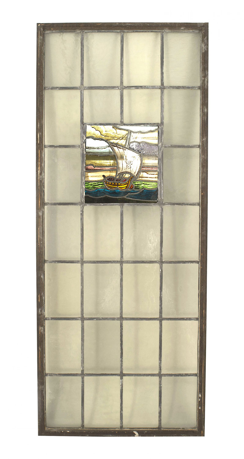 English arts crafts stained glass window