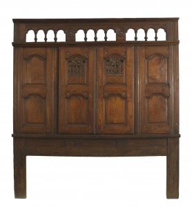 Italian renaissance walnut queen headboard