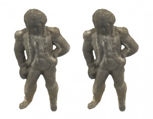 Pair of american country washington iron andiron 1