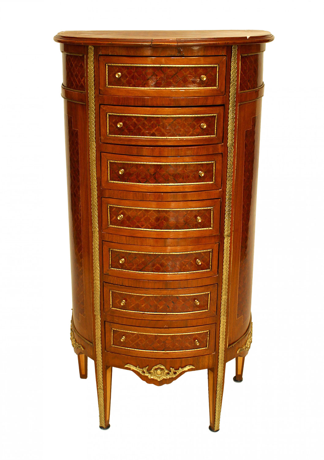 French victorian fruitwood demilune chest