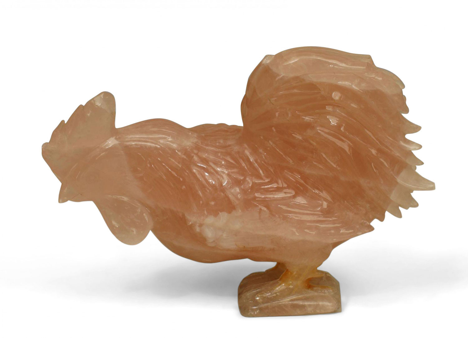 Chinese rose quartz rooster