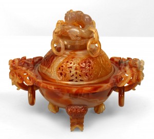 Chinese rust agate incense burner 1