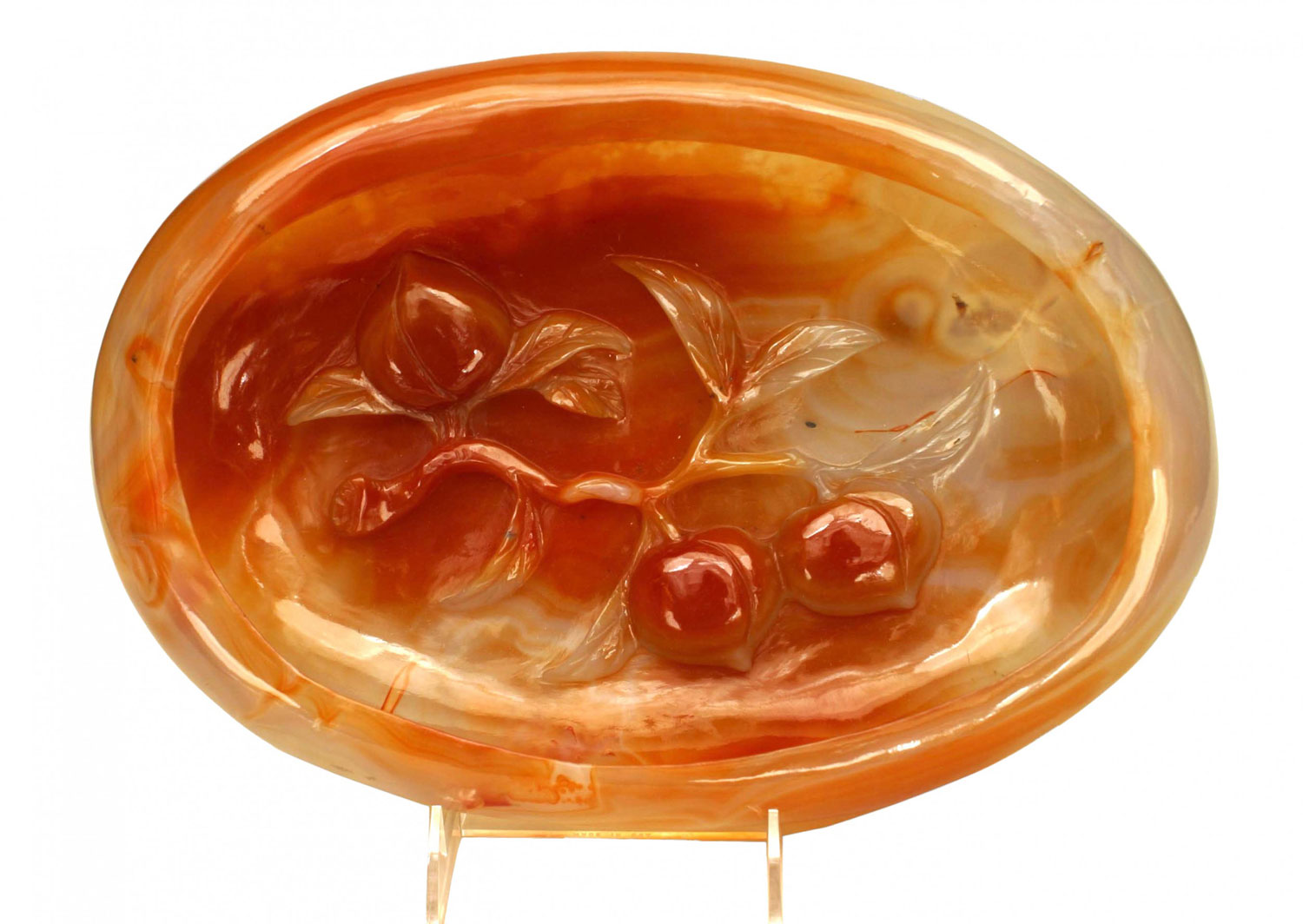 Chinese rust agate carved plate 1