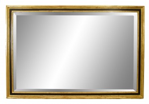 French louis xvi style black and gold wall mirror 1
