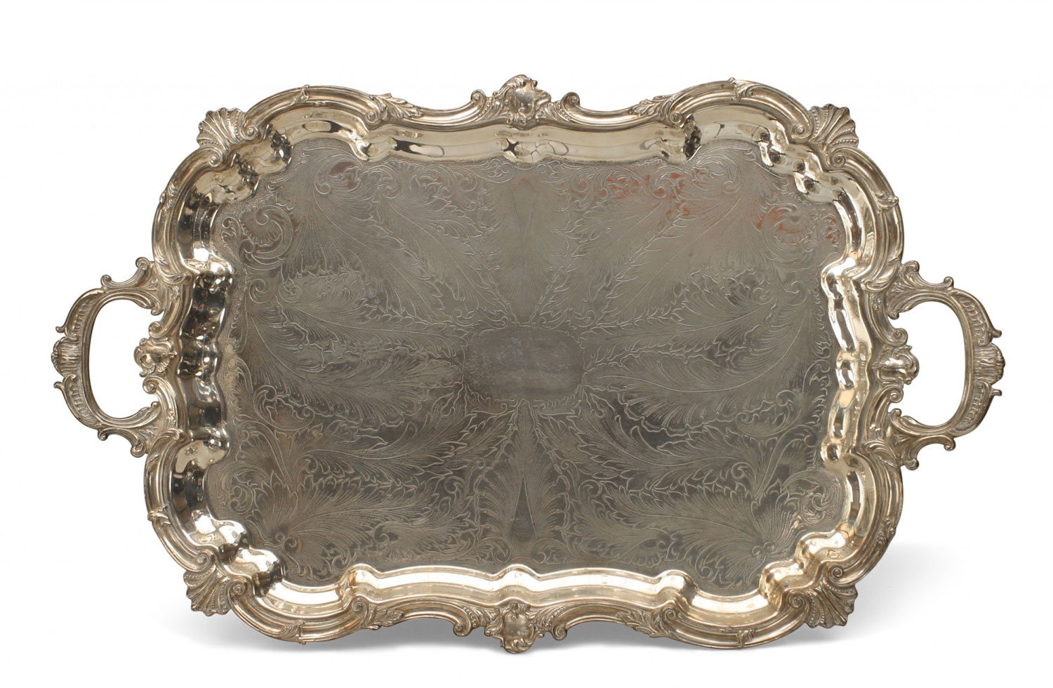English victorian silver plate tray 8