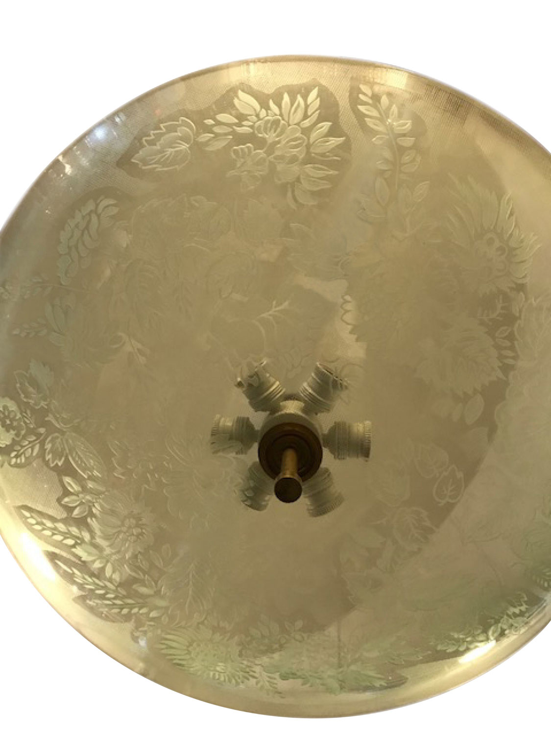 French mid century frosted glass ceiling fixture 1
