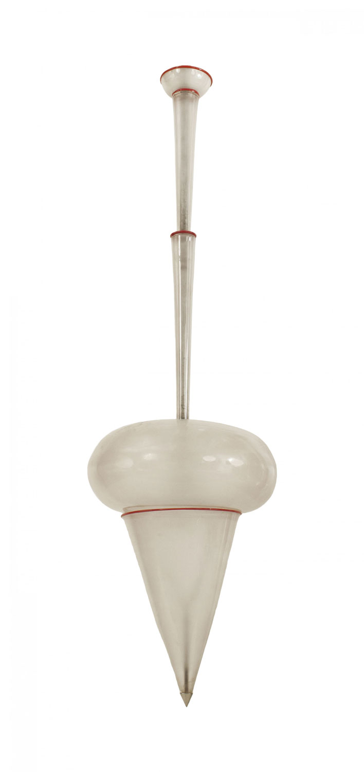Italian venini hand blown frosted glass lantern
