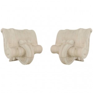 French mid century neoclassic plaster capital sconces 1