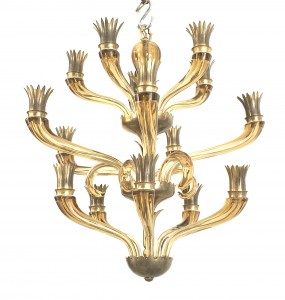 Italian murano venini amber glass chandelier 1