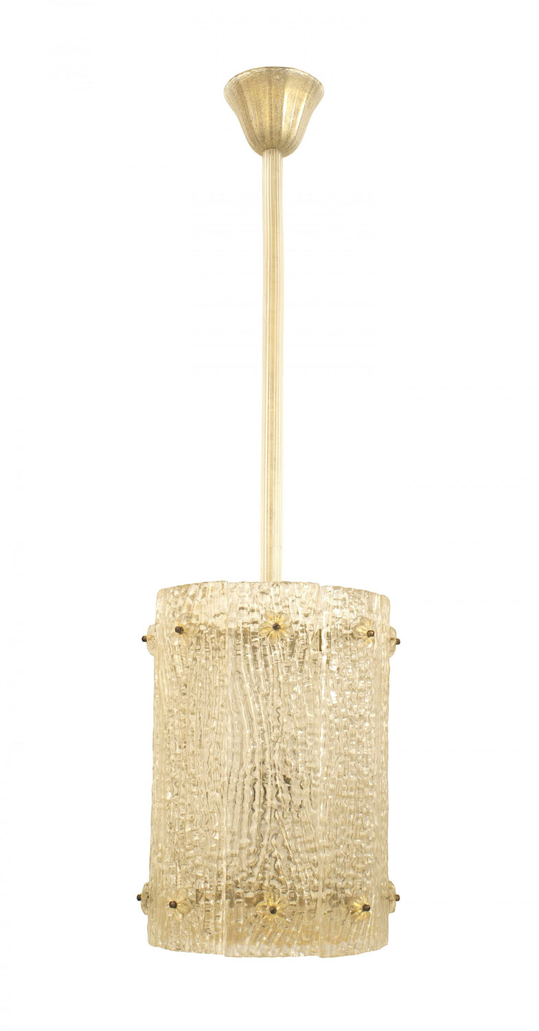 Italian venini gold dusted glass lantern