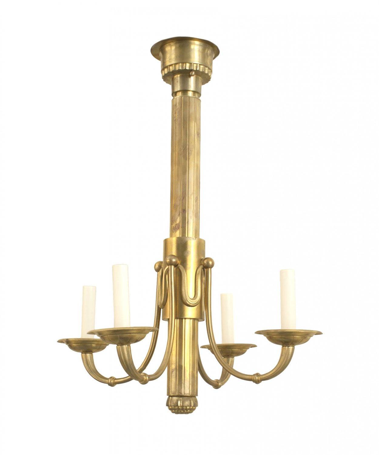 French mid century brass chandeliers 1