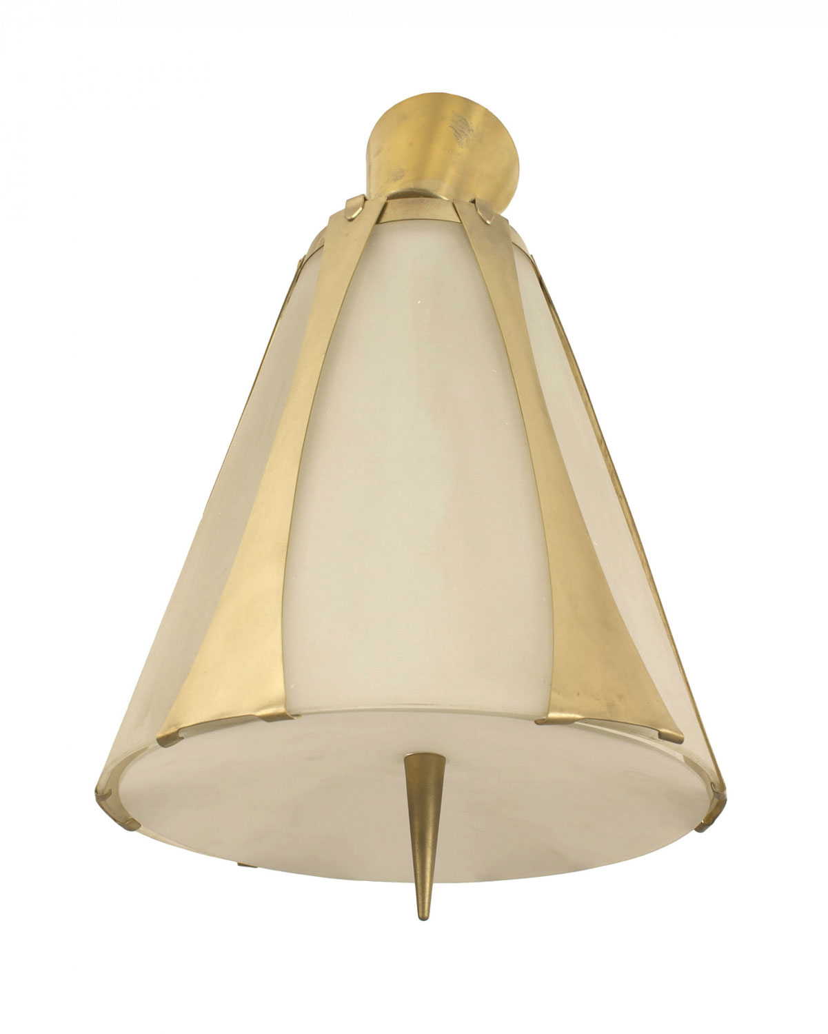 Italian mid century brass and glass lantern 1